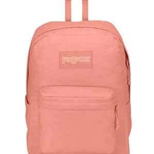 JanSport Superbreak Plus FX Backpack - Work, Travel, or Laptop Bookbag with Water Bottle Pocket, Happy And Sad Pink