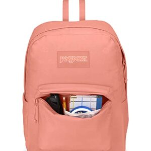 JanSport Superbreak Plus FX Backpack - Work, Travel, or Laptop Bookbag with Water Bottle Pocket, Happy And Sad Pink