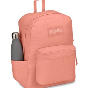 JanSport Superbreak Plus FX Backpack - Work, Travel, or Laptop Bookbag with Water Bottle Pocket, Happy And Sad Pink