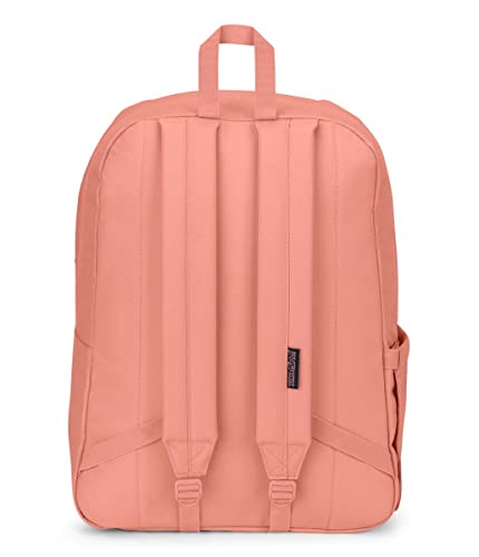 JanSport Superbreak Plus FX Backpack - Work, Travel, or Laptop Bookbag with Water Bottle Pocket, Happy And Sad Pink