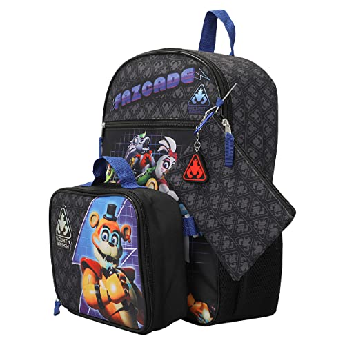 Bioworld Five Nights At Freddy's Security Breach Fazcade Youth 5-Piece Backpack Set