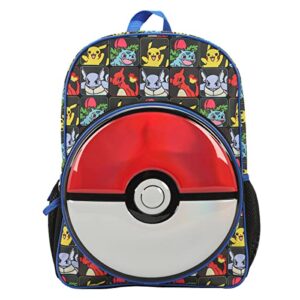 bioworld pokemon evolutions with molded front pokeball panel 16" youth boys backpack