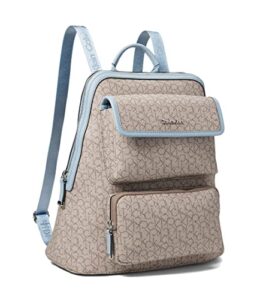 calvin klein enya backpack mini textured almond/taupe/cloud processing processing