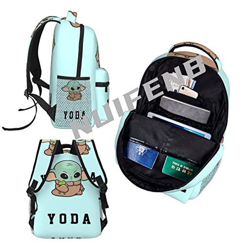 NUIFENB 3pcs Backpack For Girls Boys Y0 Backpack And Lunch Box And Pencil Case Set Teens Backpack With Lunch Bag Insulated