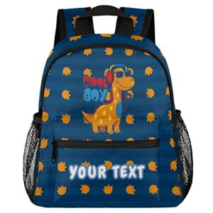 auuxva cute dinosaur custom kid's name toddler backpack,cool dinosaur paw personalized backpack with name/text for kids boys girls 3-6 years preschool kindergarten daycare bag with chest strap