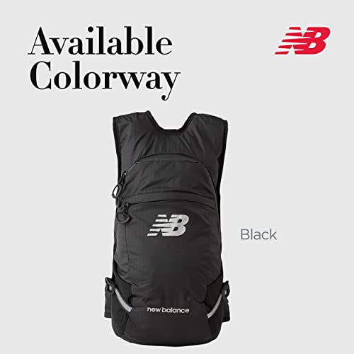 New Balance Running Backpack, Lightweight Running Vest with Hydration Pack Sleeve for Men and Women, Black, 17 Inch