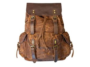 olpr. canvas and leather backpack (brown)