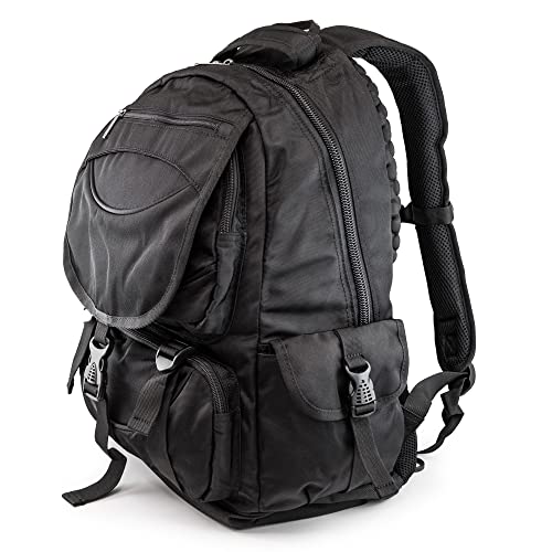 GEARONIC Travel Backpack Fits 15.6 inch Laptops, Rucksack Knapsack Weight Support for Men and Women, Water-Resistant, Anti-Theft, Durable, Backpack for College, Business Travel-Black