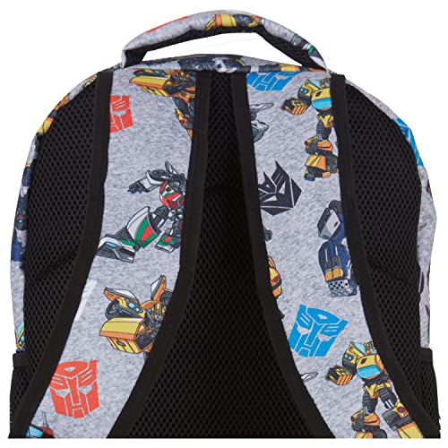 Transformers Optimus Prime Allover Backpack - Optimus, Prime, Megatron and Bumblebee - Transformers School Bookbag (Grey)