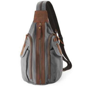 jannloe canvas sling backpack casual crossbody pack for women men shoulder rucksack daypack