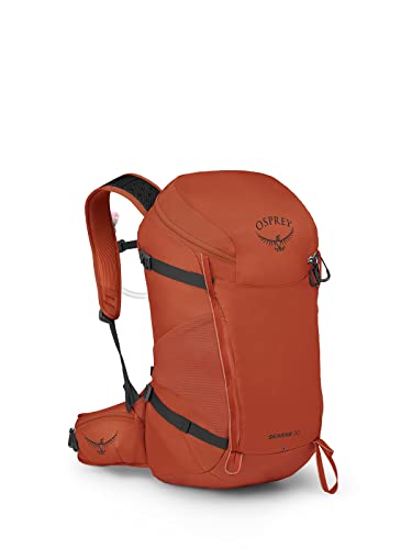 Osprey Skarab 30L Men's Hiking Backpack with Hydraulics Reservoir, Firestarter Orange, One Size