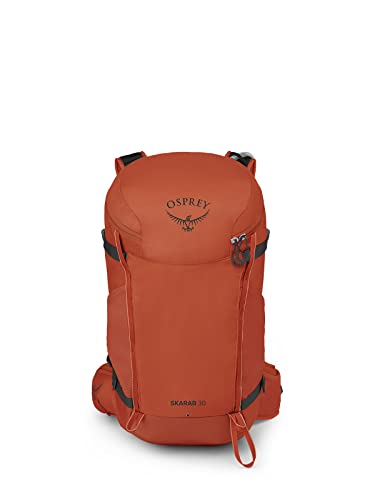 Osprey Skarab 30L Men's Hiking Backpack with Hydraulics Reservoir, Firestarter Orange, One Size