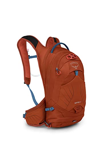 Osprey Raptor 10L Men's Biking Backpack with Hydraulics Reservoir, Firestarter Orange, One Size