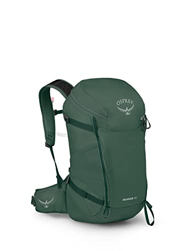 Osprey Skarab 30L Men's Hiking Backpack with Hydraulics Reservoir, Tundra Green, One Size