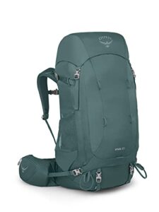 osprey viva 65l women's backpacking backpack, succulent green, one size, extended fit