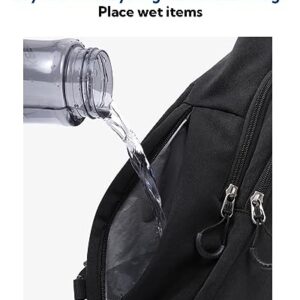 WATERFLY Crossbody Casual Bag Daypack: Small Sling Bag with Wet Bag for Men Black