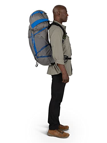 Osprey Exos Pro 55L Men's Backpacking Backpack, Dale Grey/Agam Blue, S/M