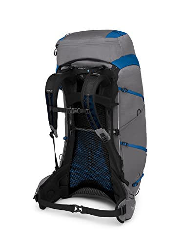 Osprey Exos Pro 55L Men's Backpacking Backpack, Dale Grey/Agam Blue, S/M