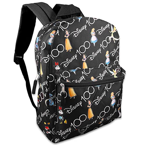 Disney 100th Anniversary Backpack Set - Disney School Bag Bundle with 16" Disney Backpack, Stickers, Bookmark, More | Mickey Mouse Backpack for Kids, Adults