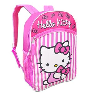 Hello Kitty Backpack for Girls - Bundle with 16" Hello Kitty School Backpack, Hello Kitty Stickers, Water Pouch, More | Hello Kitty Backpack for School