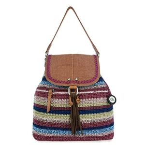 The Sak Avalon Backpack in Crochet, Convertible Straps, Mahogany