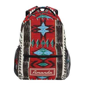 custom indian aztec backpack for girls personalized your name text bookbag boho tribe school backpack bookbag 3rd 4th 5th grade elementary students daypacks