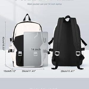 UPPACK Black small backpack for women aesthetic college backpack Bag travel bag Hiking Preppy Backpack for Men Lightweight Casual Daypack