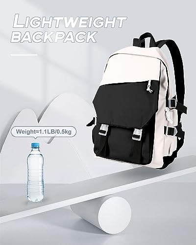 UPPACK Black small backpack for women aesthetic college backpack Bag travel bag Hiking Preppy Backpack for Men Lightweight Casual Daypack
