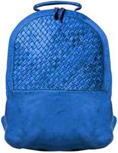 rustic town leather laptop backpack for women - washed leather multipurpose handbag, college bookbag camping daypack fashion shoulder travel bag
