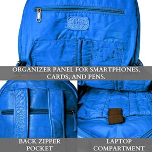 RUSTIC TOWN Leather Laptop Backpack for Women - Washed Leather Multipurpose Handbag, College Bookbag Camping Daypack Fashion Shoulder Travel Bag