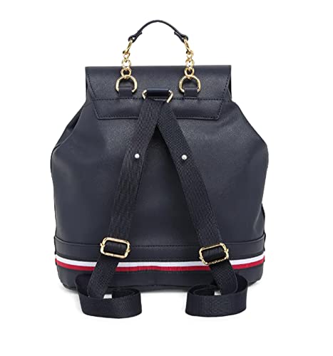 Tommy Hilfiger Joy II Flap Backpack Saffiano PVC Black One Size