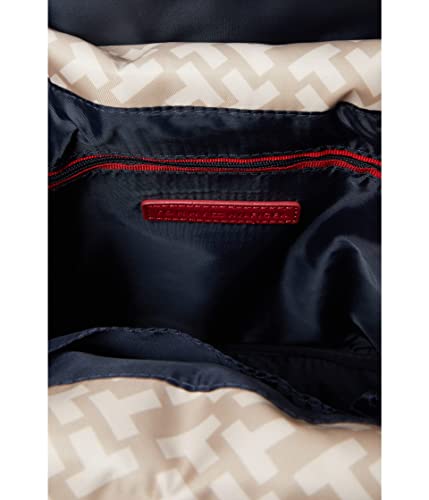 Tommy Hilfiger Nina II Flap Backpack Bias Printed Smooth Nylon Fawn Tonal One Size