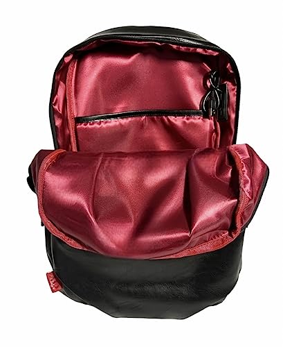 xoMolly's Anti-Theft 15 inch Laptop Leather Backpack (Black)