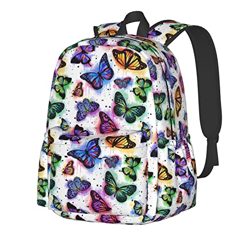 Biunnru Butterfly Travel Backpacks 15 In Cartoon Backpacks For Laptop Backpack