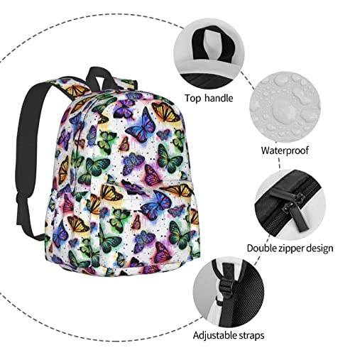 Biunnru Butterfly Travel Backpacks 15 In Cartoon Backpacks For Laptop Backpack