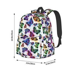 Biunnru Butterfly Travel Backpacks 15 In Cartoon Backpacks For Laptop Backpack