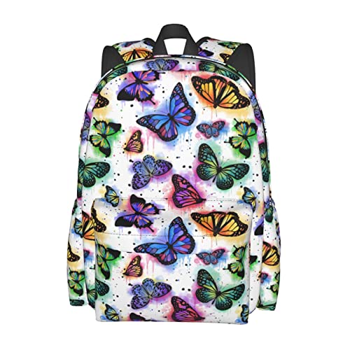 Biunnru Butterfly Travel Backpacks 15 In Cartoon Backpacks For Laptop Backpack