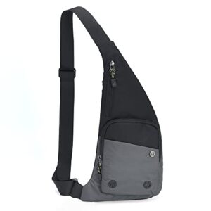 avikoit anti-theft shoulder bag sling backpack strap chest bags, crossbody pockets for men women (grey)