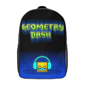 onbjkplg geometry dash anime backpack 17 inch cute funny bookbag casual laptop daypack for travel picnic camping