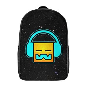 onbjkplg geometry dash anime backpack 17 inch cute funny bookbag casual laptop daypack for travel picnic camping