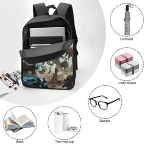 ONBJKPLG ARK Survival Evolved Anime Backpack 17 Inch Cute Funny Bookbag Casual Laptop Daypack for Travel Picnic Camping