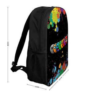 ONBJKPLG Geometry Dash Anime Backpack 17 Inch Cute Funny Bookbag Casual Laptop Daypack for Travel Picnic Camping