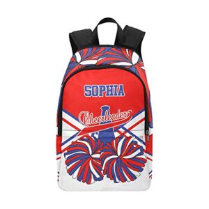 cuxweot personalized cheer red white cheerleader backpack with name custom travel bag for women men