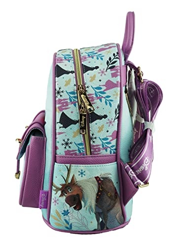 Wondapop Disney Frozen Elsa and Anna 11" Vegan Leather Fashion Mini Backpack