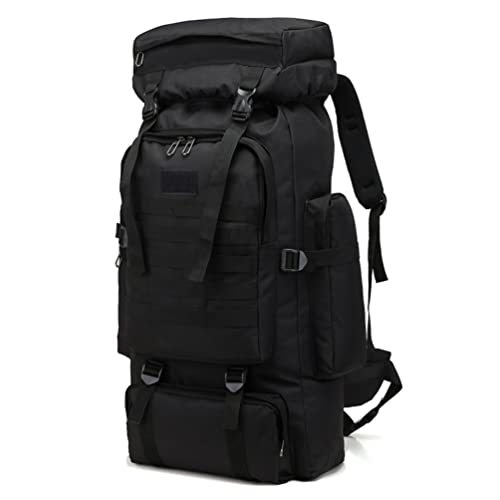 VUKU 70L Hiking Backpack for Men, Waterproof Camping Backpack Hiking Daypack for Men Tactical, Survival Military Rucksack for Men Traveling Outdoor (Black)