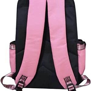 Luckbanjie 17'' Nezuko Backpack Tanjiro Anime School Book Bag Latop Backpacks (Pink-A)