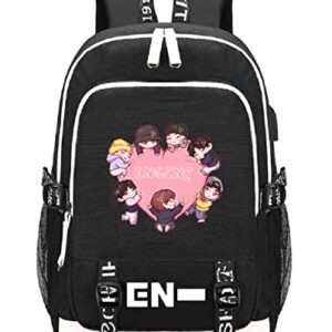 JUSTGOGO ENHYPEN Backpack Daypack Laptop Bag School Bag Mochila Bookbag Shoulder Bag Color2