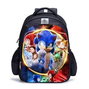 soniccc backpack travel bag daypack hedgehog shoulder bag with side pockets (balck, s)