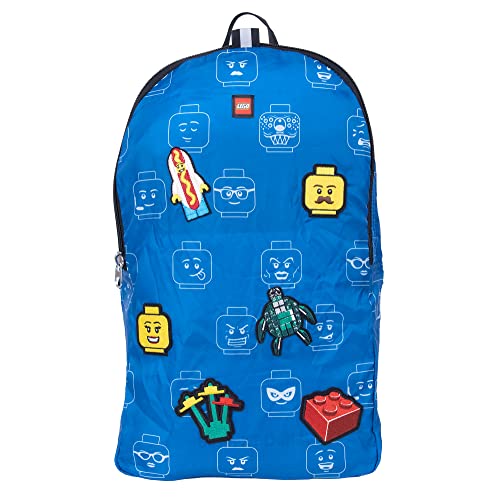 LEGO Minifigure Packable Backpack with 6 patches, Iconic