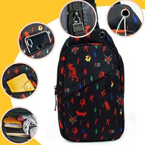 fonaxere Crossbody Sling Backpack Stranger School student Things Sling Bag Travel Hiking Chest Bag Daypack For Women Men